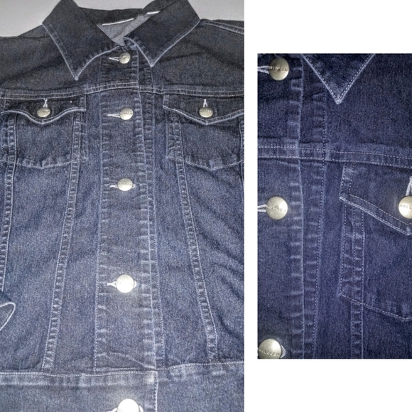 Halogen Dark Indigo Classic Denim Jacket - Picture 2 of 5